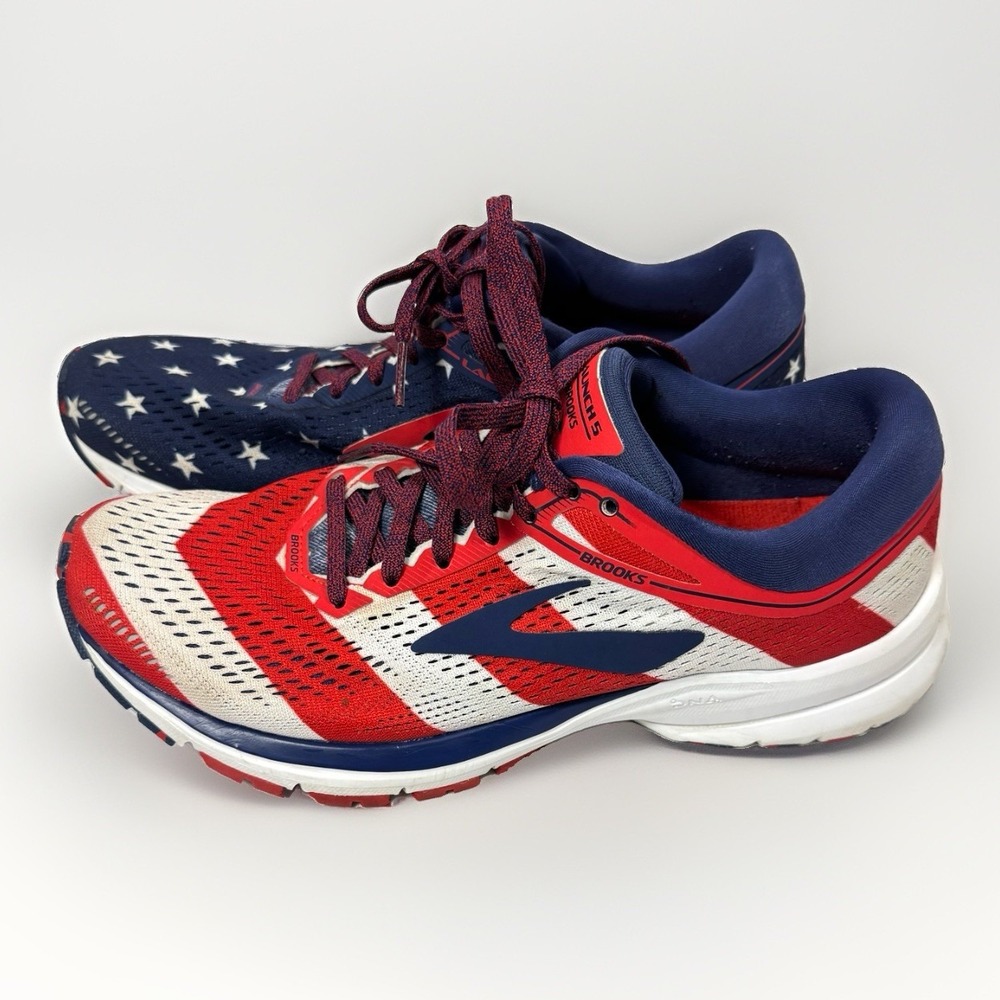 Brooks Womens Launch 5 Victory Stars Stripes 4th USA Running Shoes  Sneaker SZ 9